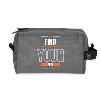 Find Your Path - Recycled Toiletry Zip Bag - anthracite - Front