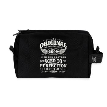 Original 2009 Vintage Vintage Retro Birthday - Recycled Toiletry Zip Bag - black - Front