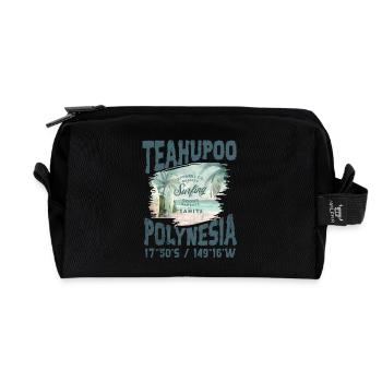 Teahupoo Polynesien Tahiti - Recycelte Kulturtasche - Schwarz - Vorne