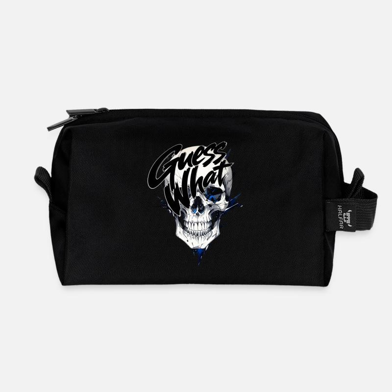 Rate mal was - Recycelte Kulturtasche - Schwarz