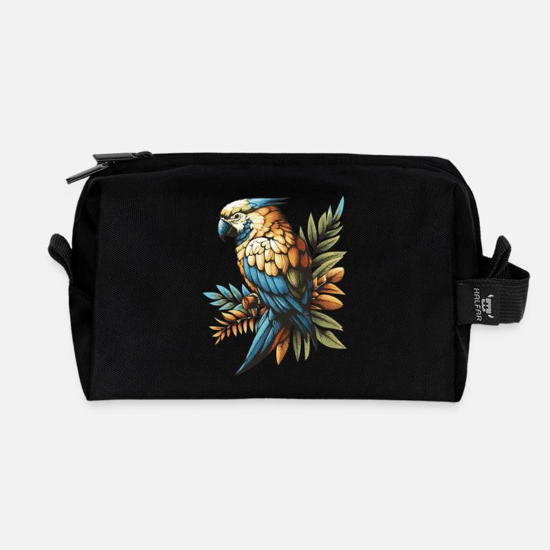 Parrot - Recycled Toiletry Zip Bag - black