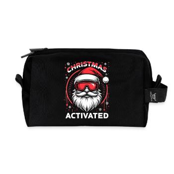 Christmas Mode Activated - Recycled Toiletry Zip Bag - black - Front