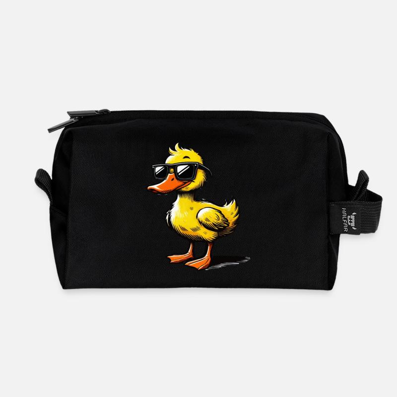 ente comic - Recycelte Kulturtasche - Schwarz