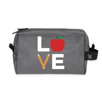Ich liebe Apple Pencil Typografie - Recycelte Kulturtasche - Anthrazit - Vorne