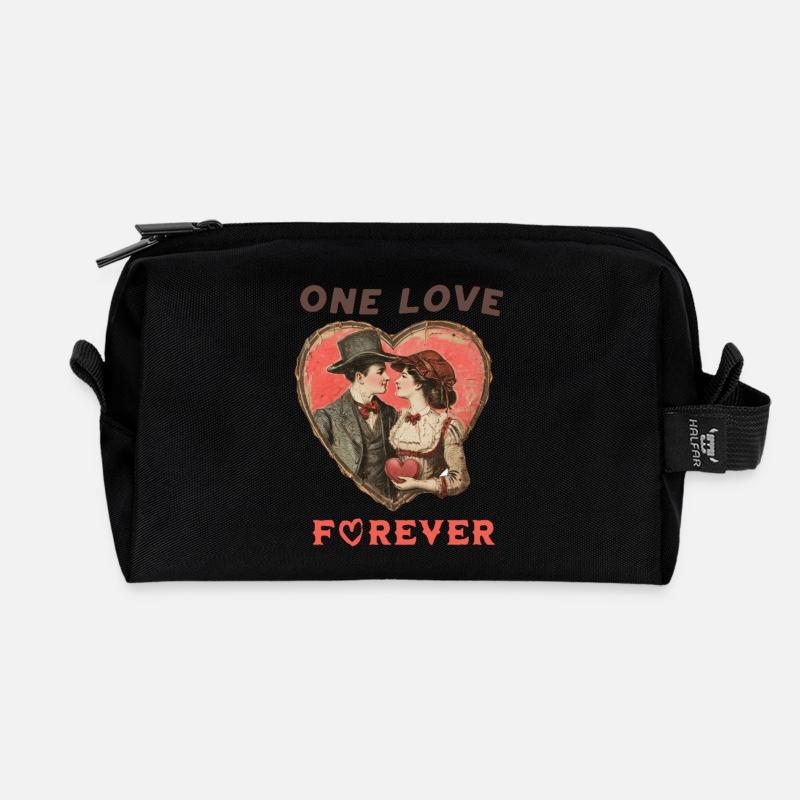 Eternal love - Recycled Toiletry Zip Bag - black