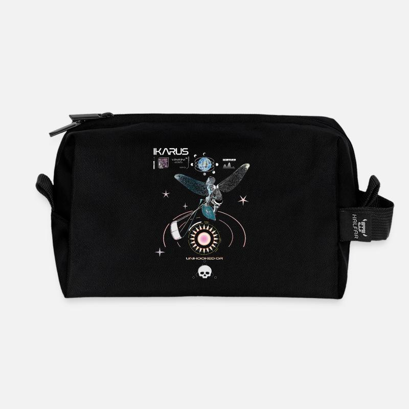 Kitesurfer Ikarus - Recycelte Kulturtasche - Schwarz