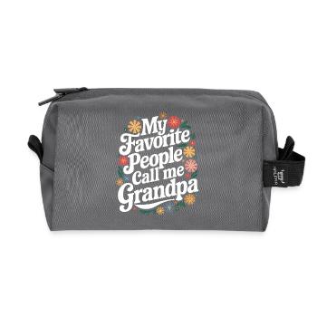 Papy Grand-père Famille Fête des pères - Trousse de toilette en tissu recyclé - anthracite - Devant