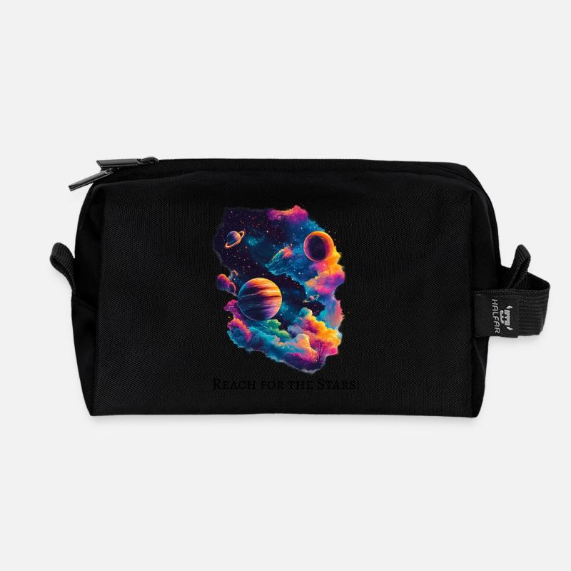 Reach for the Stars! - Recycelte Kulturtasche - Schwarz