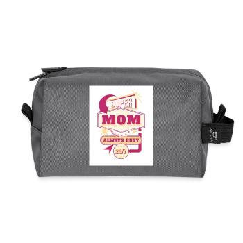 Supermom Mother s Day - Recycelte Kulturtasche - Anthrazit - Vorne