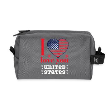 T-shirt I LOVE YOU UNITED STATES 2025 - Trousse de toilette en tissu recyclé - anthracite - Devant