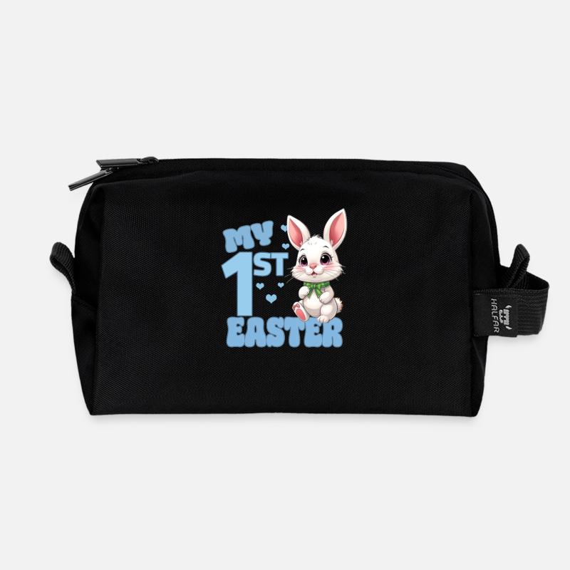 My First Easter - Recycelte Kulturtasche - Schwarz