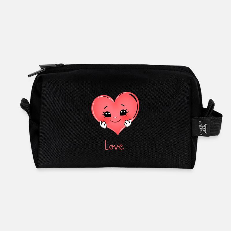 Sweet Heart Design - Recycled Toiletry Zip Bag - black