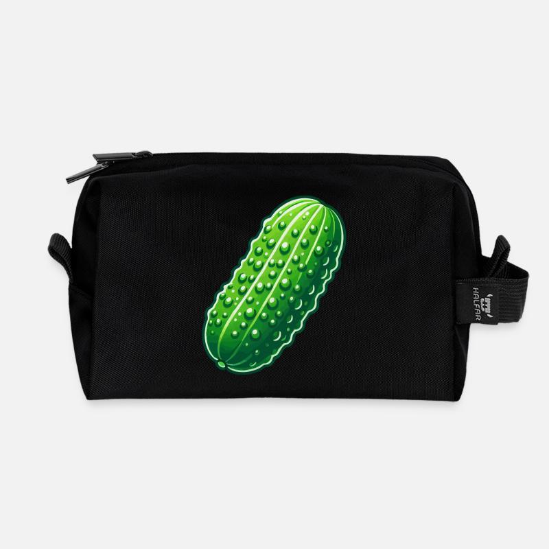 Große Gurke - Recycelte Kulturtasche - Schwarz