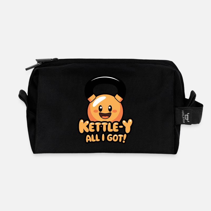 Kettle-y Alles, was ich habe - Recycelte Kulturtasche - Schwarz