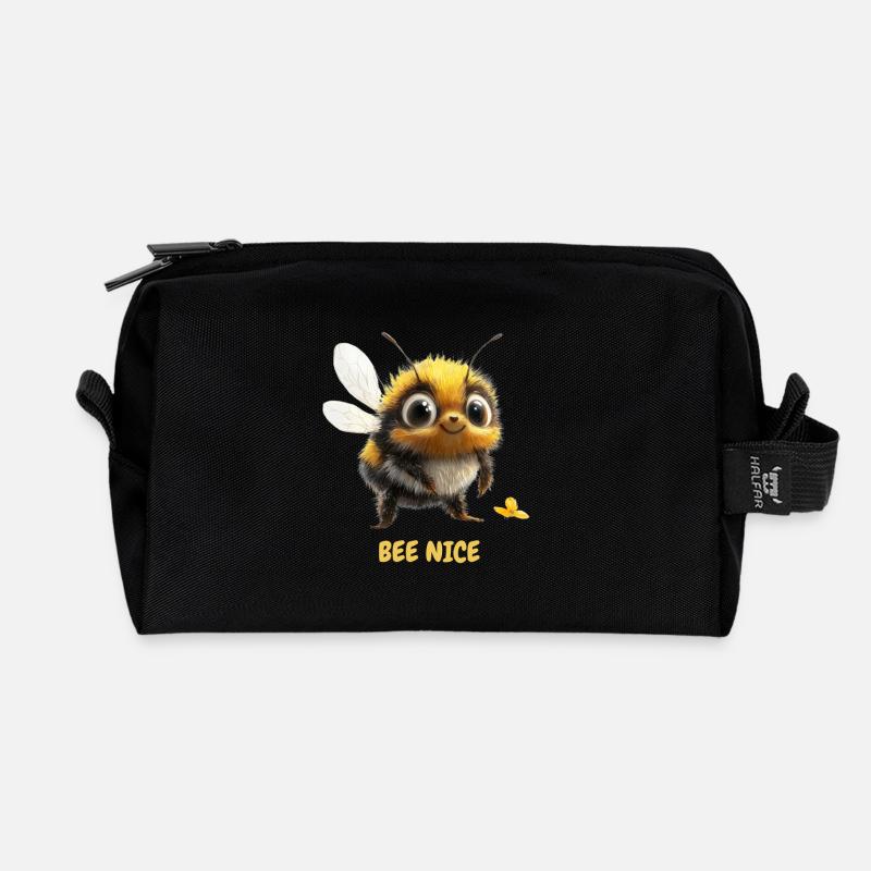 bee nice - Recycelte Kulturtasche - Schwarz
