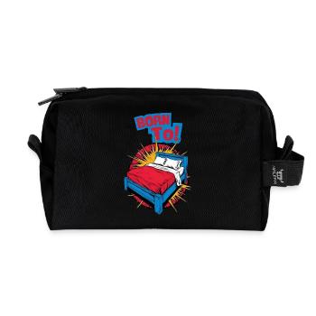 BORN TO SLEEP Bed - Late Riser Snoring - Recycled Toiletry Zip Bag - black - Front