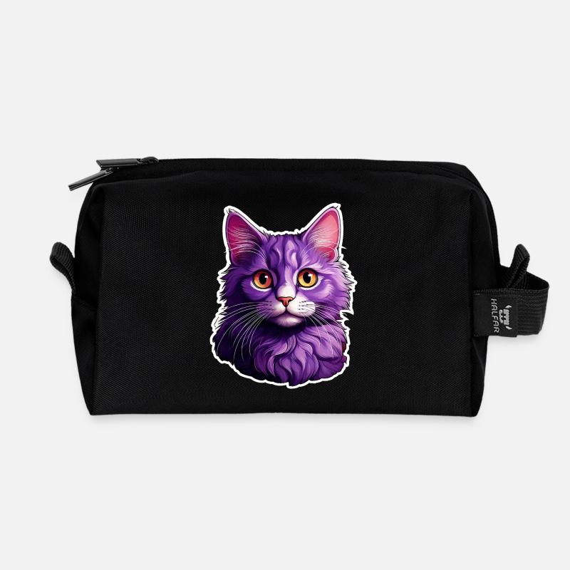 Katze modernes Design - Recycelte Kulturtasche - Schwarz