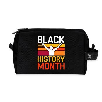 black history month 2025 - Recycled Toiletry Zip Bag - black - Front