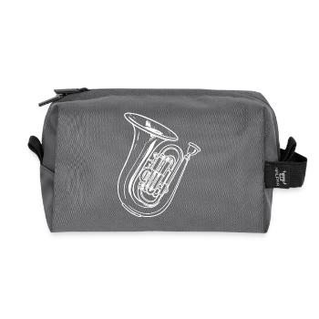 Tuba Drawing - Recycled Toiletry Zip Bag - anthracite - Front