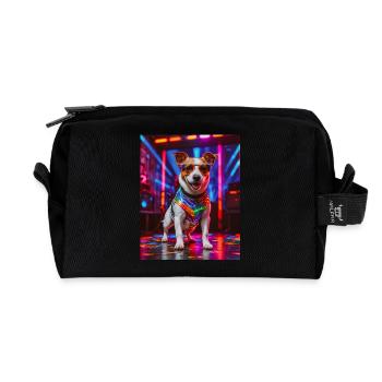 super süßer Hund Fashion Victim Jack Russel Terrier - Recycelte Kulturtasche - Schwarz - Vorne
