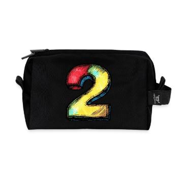 2 Number symbol - Recycled Toiletry Zip Bag - black - Front