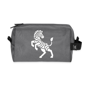 Zebra Silhouette Kunststück Minimal Design - Recycelte Kulturtasche - Anthrazit - Vorne
