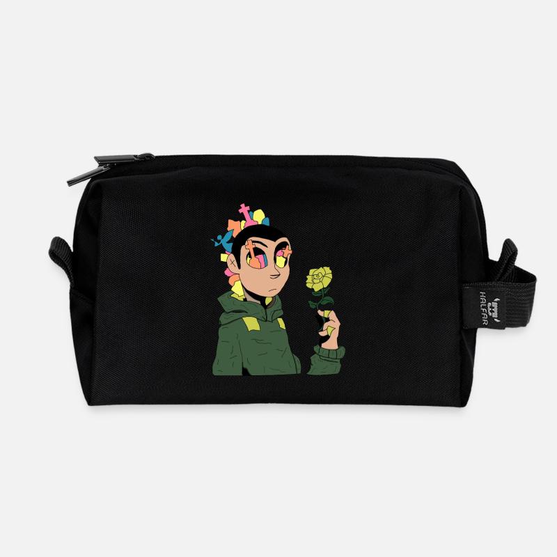 gravestones - Recycled Toiletry Zip Bag - black