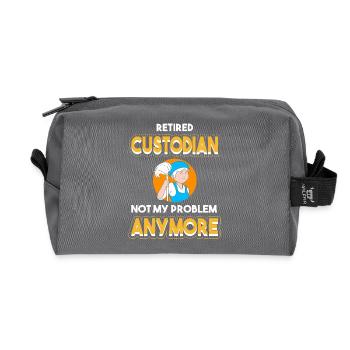 School caretaker - Recycled Toiletry Zip Bag - anthracite - Front