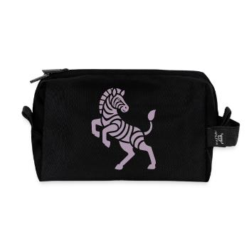 Zebra Silhouette Kunststück Minimal Design - Recycelte Kulturtasche - Schwarz - Vorne