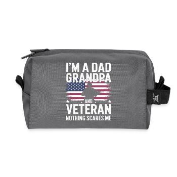 Veteran Military Soldier - Recycled Toiletry Zip Bag - anthracite - Front