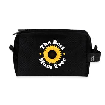 Best Mum Ever Sunflower - Recycled Toiletry Zip Bag - black - Front