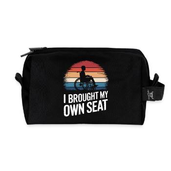 Rollstuhl Rollstuhlfahrer Behinderung Humor - Recycelte Kulturtasche - Schwarz - Vorne