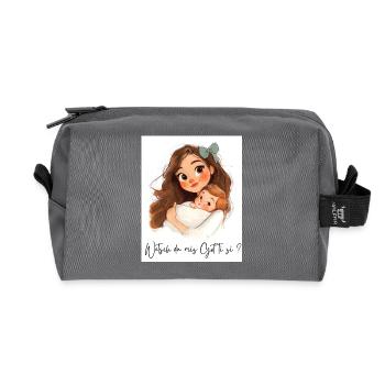 Allez-vous être parrain ? – Cadeau pour Gotti - Trousse de toilette en tissu recyclé - anthracite - Devant
