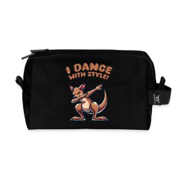 Kangaroo Dabbing - Recycled Toiletry Zip Bag - black - Front