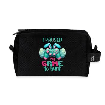 Pâques Pâques Lapin Veille de Pâques Dimanche de Pâques Oeuf de Pâques Printemps - Trousse de toilette en tissu recyclé - noir - Devant