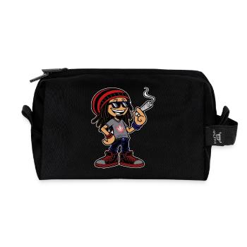 Dreadlock Smoker - Stoned man - High & Happy - Recycelte Kulturtasche - Schwarz - Vorne
