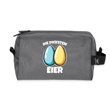 Dicke Eier die dicksten Ostereier - Recycelte Kulturtasche - Anthrazit - Vorne