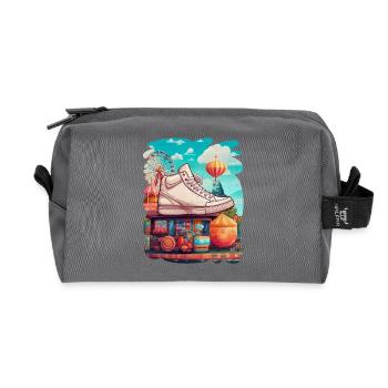 Colorful creation funfair, games, candy - Recycled Toiletry Zip Bag - anthracite - Front