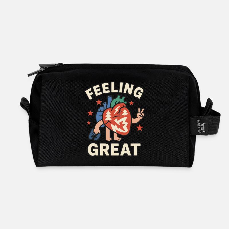 Feeling Great - Recycled Toiletry Zip Bag - black
