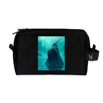 Vodnik, Slavic water demon lurking in deep rivers - Recycled Toiletry Zip Bag - black - Front