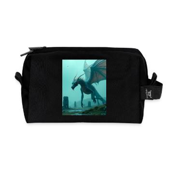 Tsmok, Belarusian Slavic dragon of treasure and st - Recycled Toiletry Zip Bag - black - Front