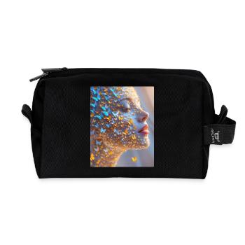 Art du visage de papillon - Trousse de toilette en tissu recyclé - noir - Devant