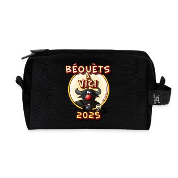 beouets front 2025 - Trousse de toilette en tissu recyclé - noir - Devant