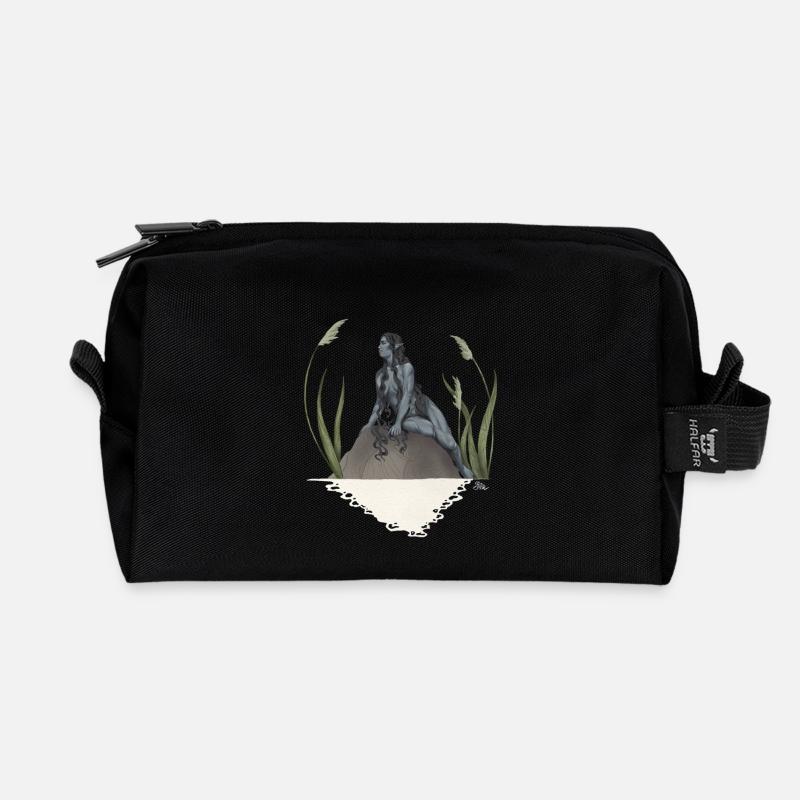 Nymph in a pond - Recycled Toiletry Zip Bag - black