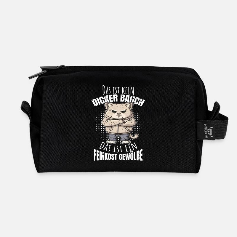 Big belly funny saying - Recycled Toiletry Zip Bag - black