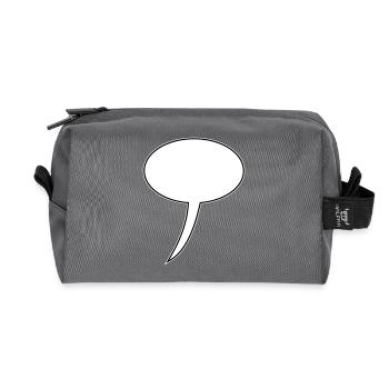 Speech Bubble Design Long - Recycled Toiletry Zip Bag - anthracite - Front