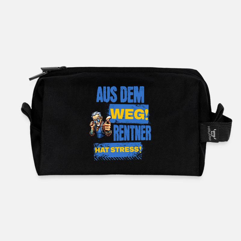 Cooler Rentner hat Stress. - Recycelte Kulturtasche - Schwarz