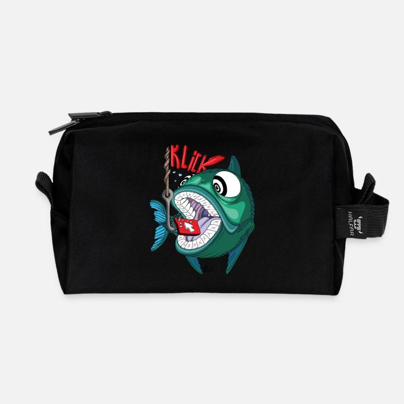 Click Bait - Recycled Toiletry Zip Bag - black