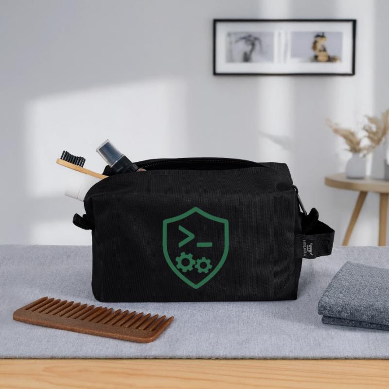 Bouclier de code avec engrenages Trousse de toilette en tissu recyclé