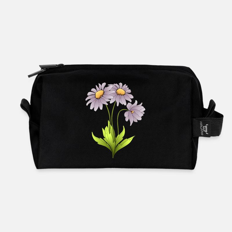 Fleur - Trousse de toilette en tissu recyclé - noir